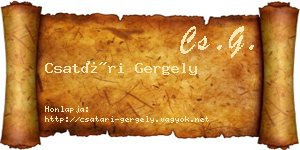 Csatári Gergely névjegykártya